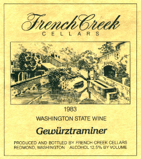 French Creek 1983 Gewurztraminer label