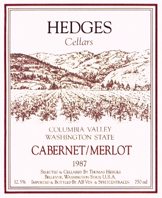 Hedges 1987 Cabernet Sauvignon/Merlot label