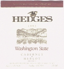 Hedges 1992 Cabernet Sauvignon/Merlot label