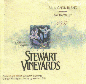 Stewart 1987 Sauvignon Blanc label