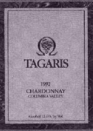 Tagaris Winery 1992 Chardonnay label (B&W)