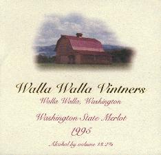 Walla Walla Vintners 1995 Merlot label